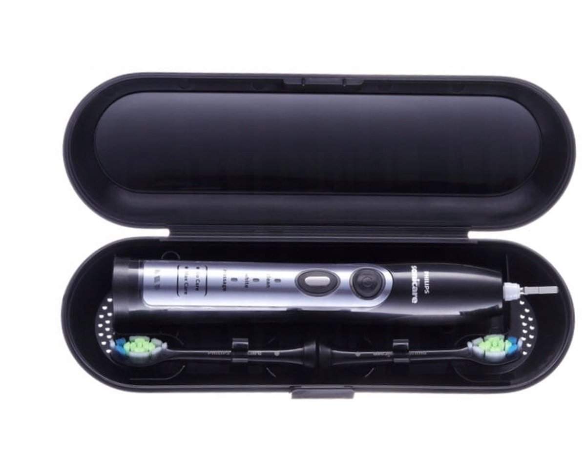 Reiskoffer voor Elektrische Tandenborstel Philips Sonicare compatible - Met opbergvak voor opzetborstels - Zwart