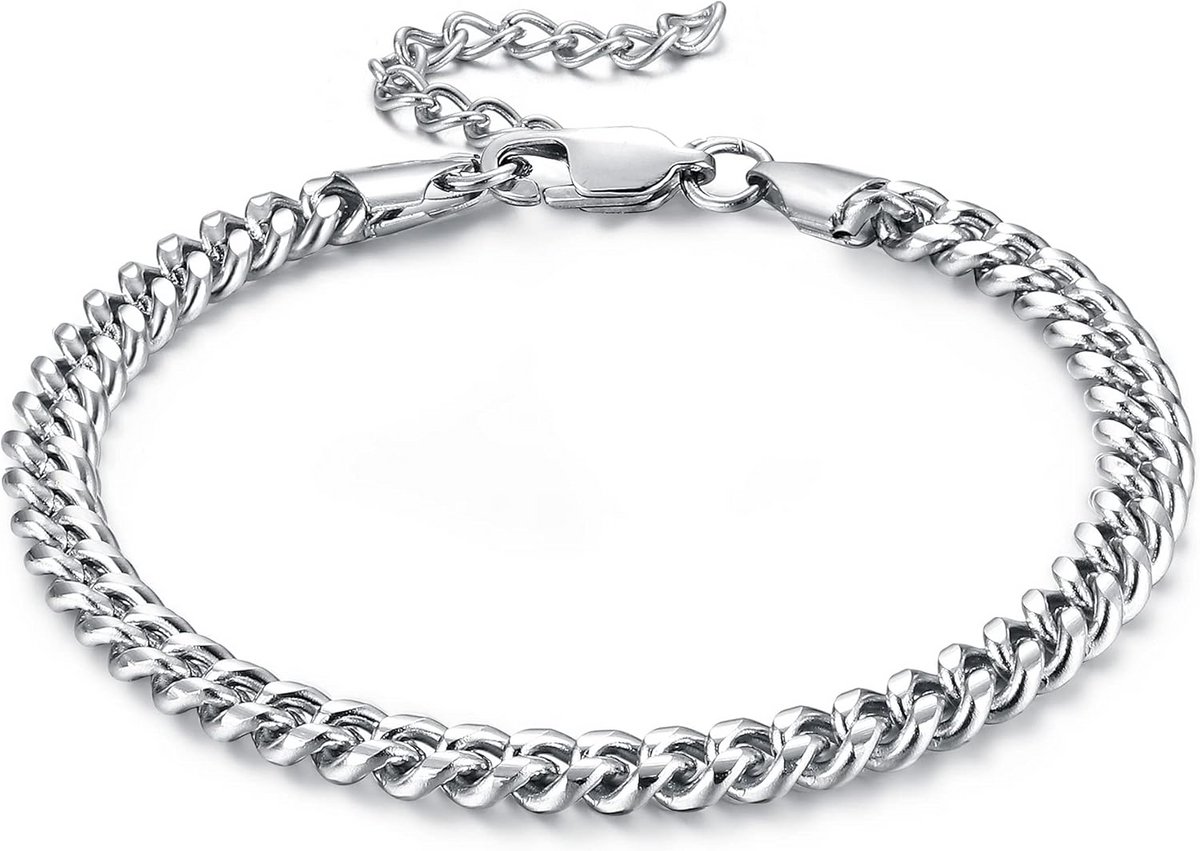Modieuze herenarmband van roestvrij staal - Fijne figaroketting voor hiphoppers en rappers - Stijlvolle sieraden voor hem en haar
