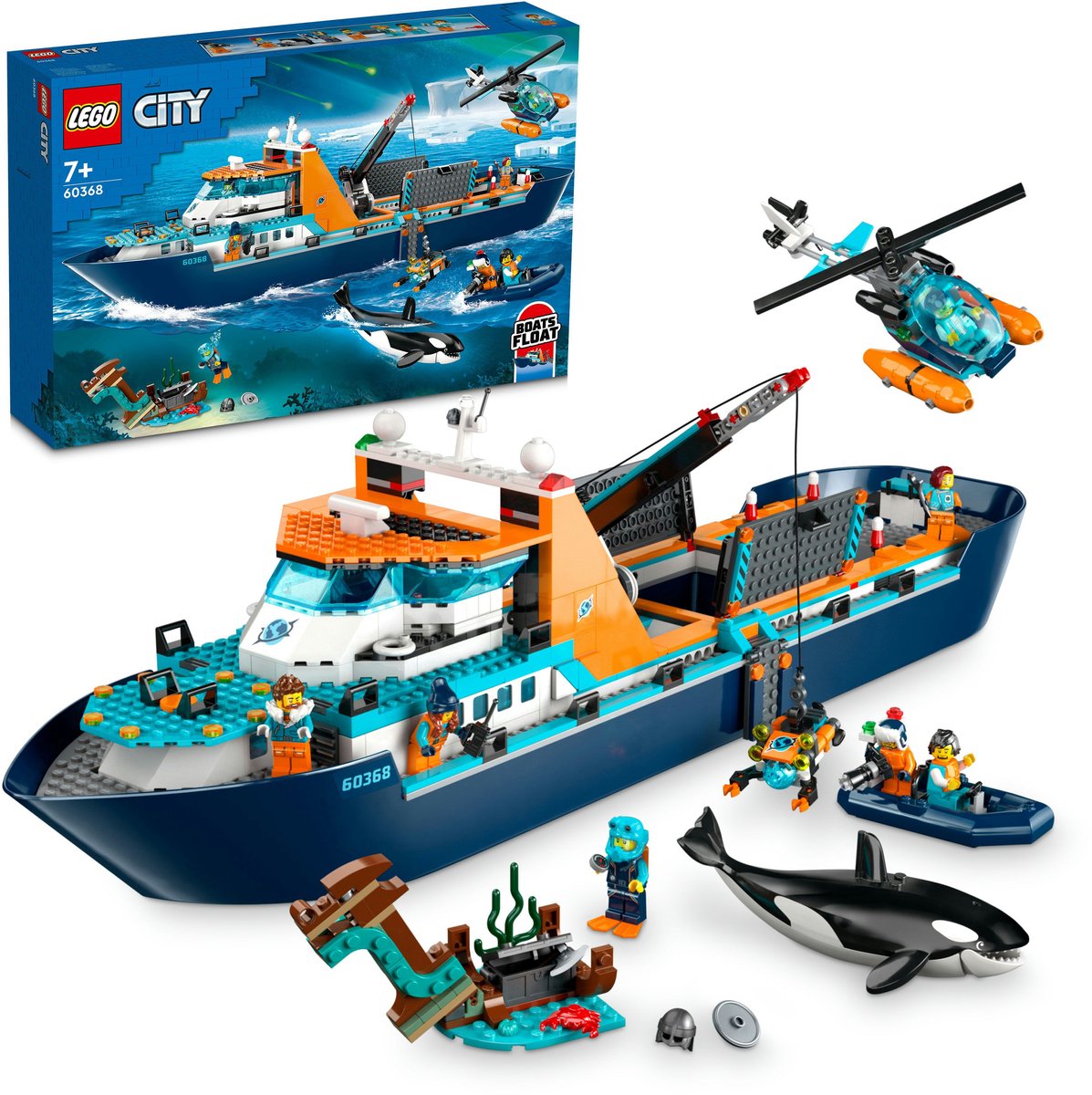 LEGO City Poolonderzoeksschip Groot Drijvend Boot Speelgoed Set voor Kinderen 7+ - 60368 — afbeelding 7