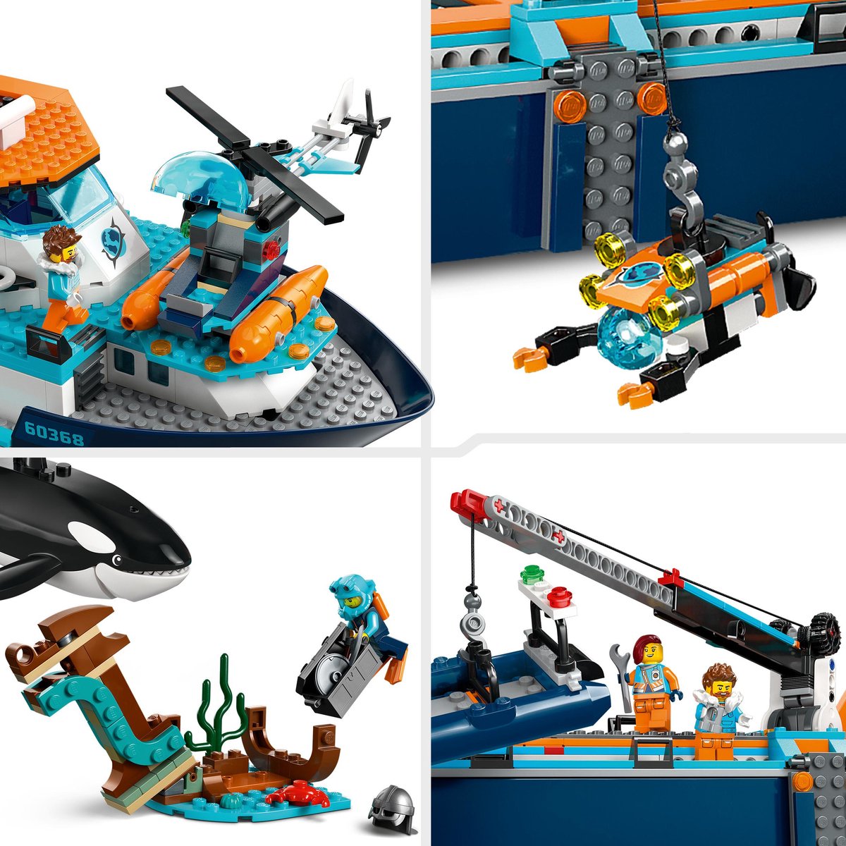 LEGO City Poolonderzoeksschip Groot Drijvend Boot Speelgoed Set voor Kinderen 7+ - 60368 — afbeelding 10