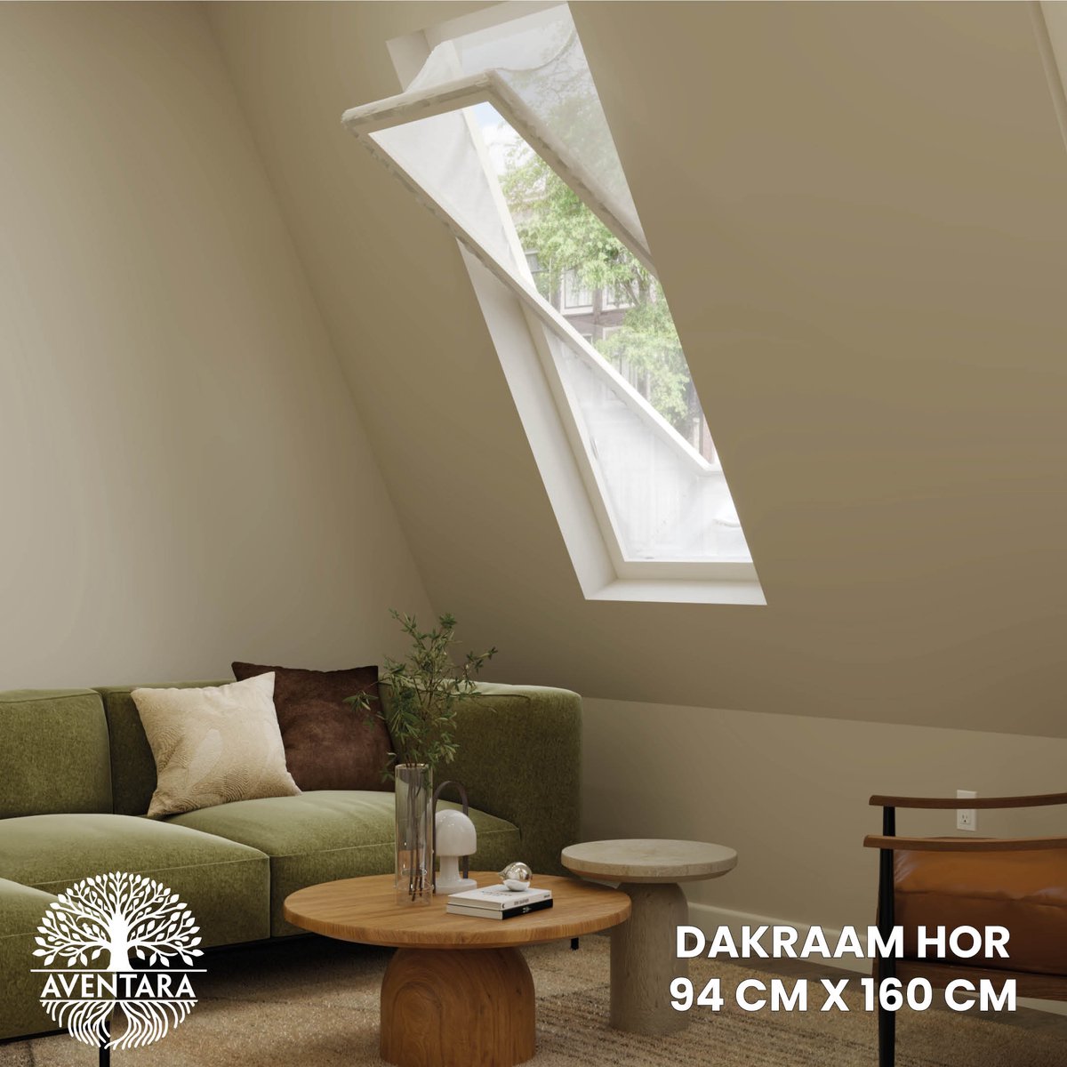 Aventara Dakraam Hor - 94 x 160 cm - Geschikt voor Velux: PK10 (GGL 3, 410, p10) Fakro/Optilight: Maatcode 80 Insect Raamhor - Insecten Plissé - Vliegenhor – Gaas - Inbouw Zonder boren Wit 94 x 160