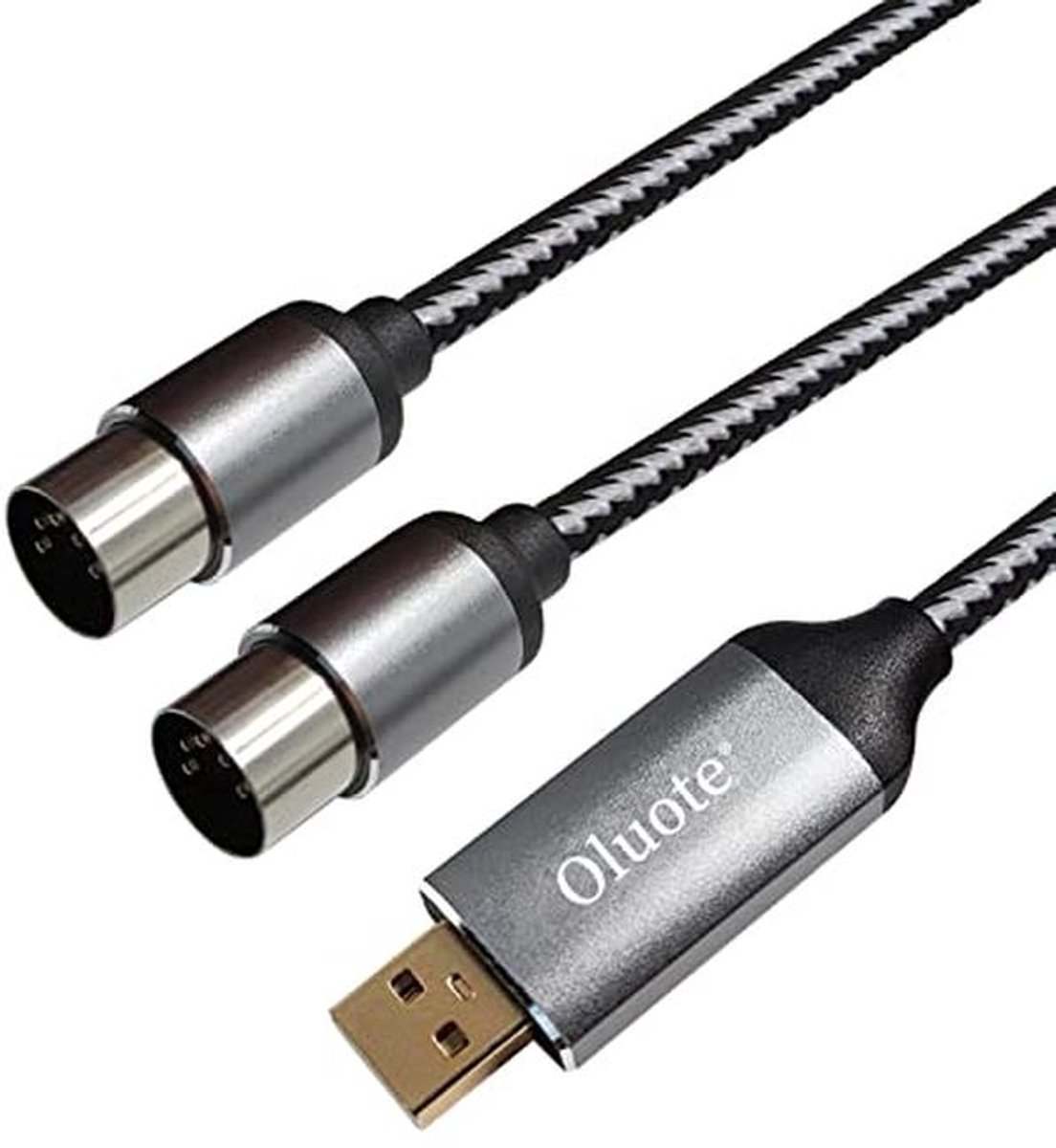 MIDI-USB Converterkabel, 5-polig, 1 in + 1 uit, 3 m