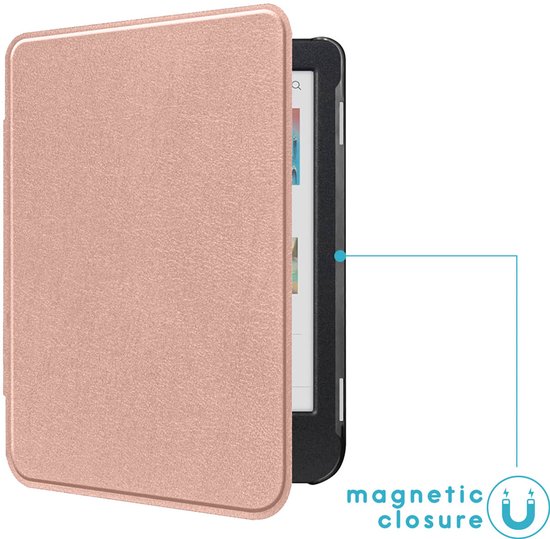 iMoshion Ereader Cover / Hoesje Geschikt voor Kobo Clara BW / Kobo Clara Colour - iMoshion Slim Hard Case Sleepcover Bookcase zonder stand - Rosé goud van iMoshion — afbeelding 3