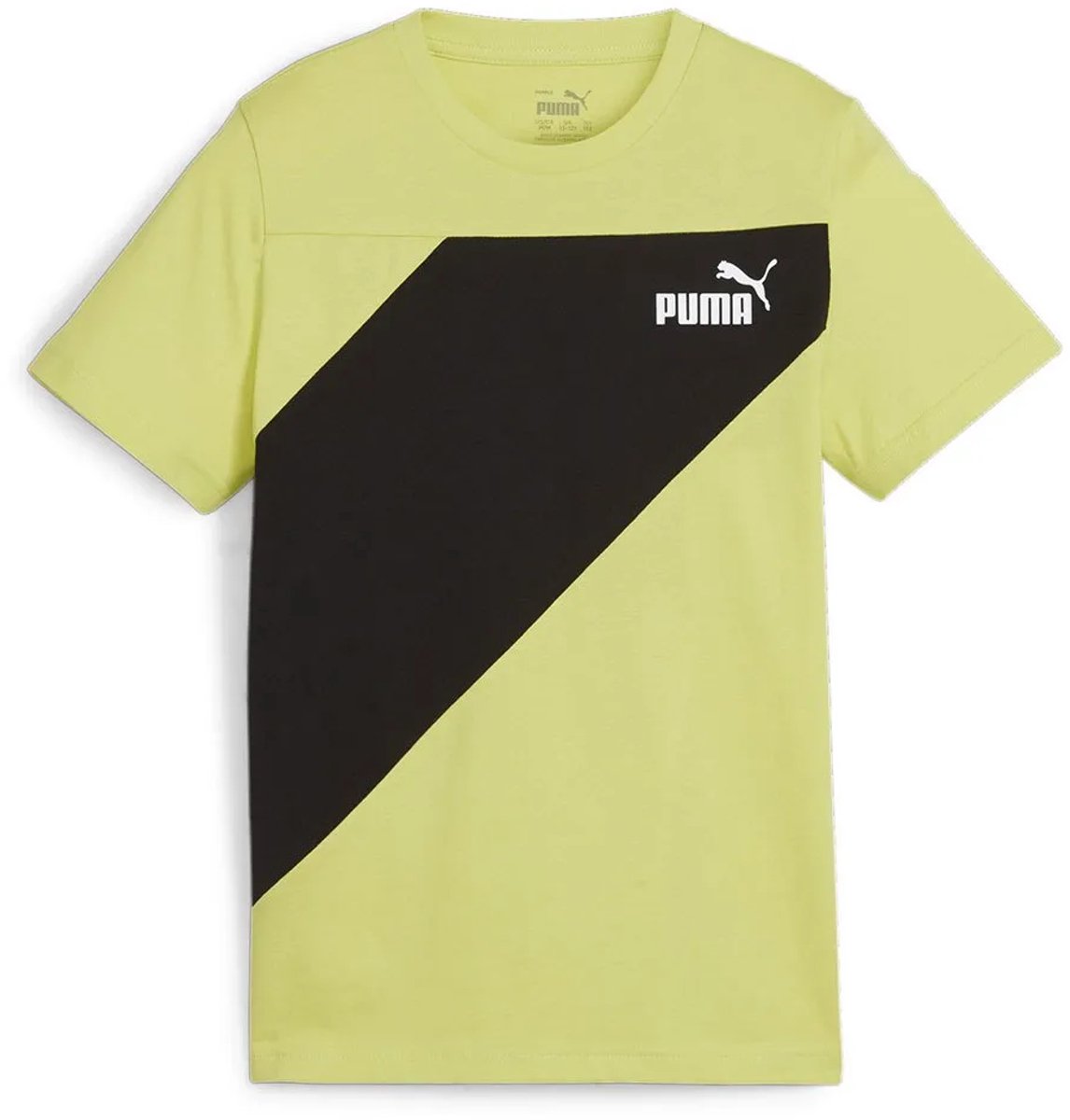 Puma Power T-shirt Met Korte Mouwen 7-8 Years Kinderen Lime Sheen