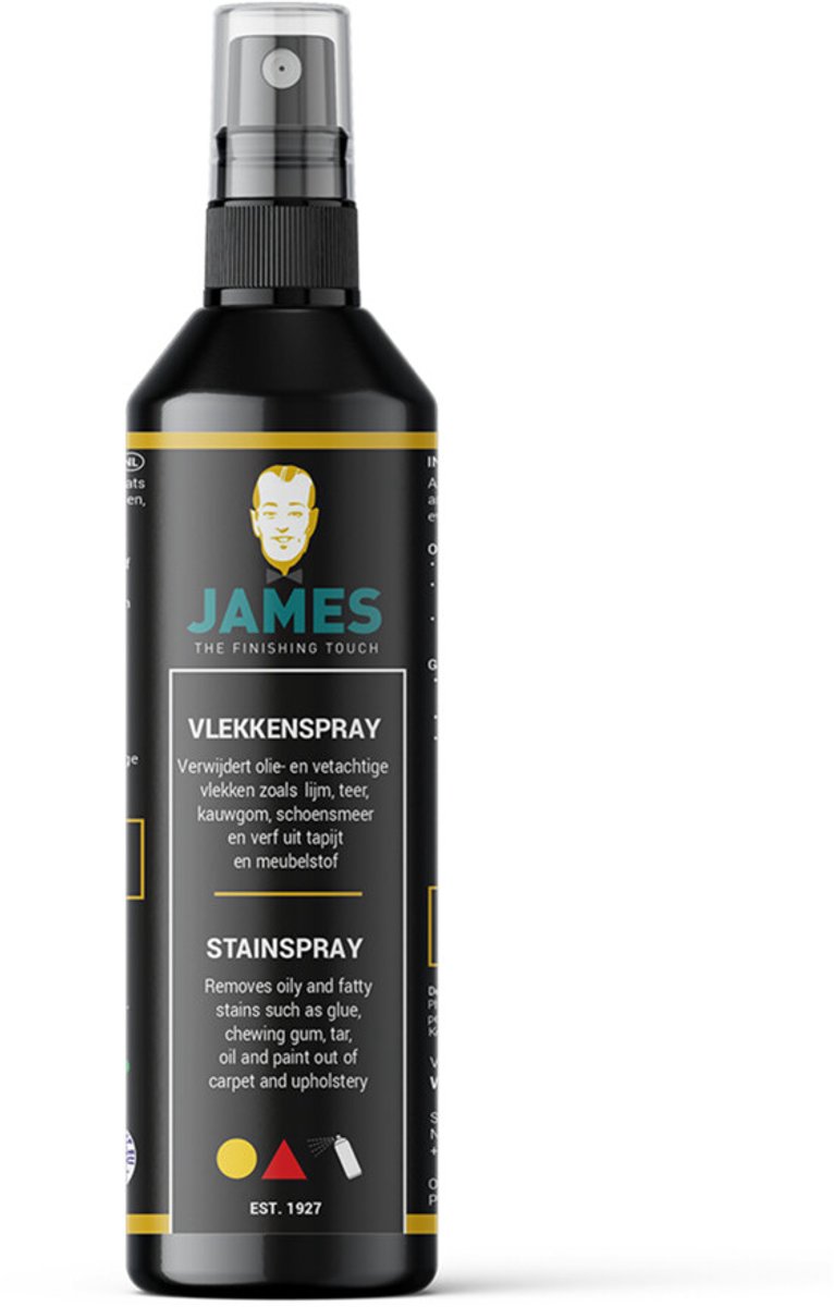 James Vlekkenspray 3 x 200 ml – Krachtige Vlekverwijderaar voor Tapijt & Meubelstof – Verwijdert Vet, Olie, Verf & Kauwgom - Voordeelverpakking