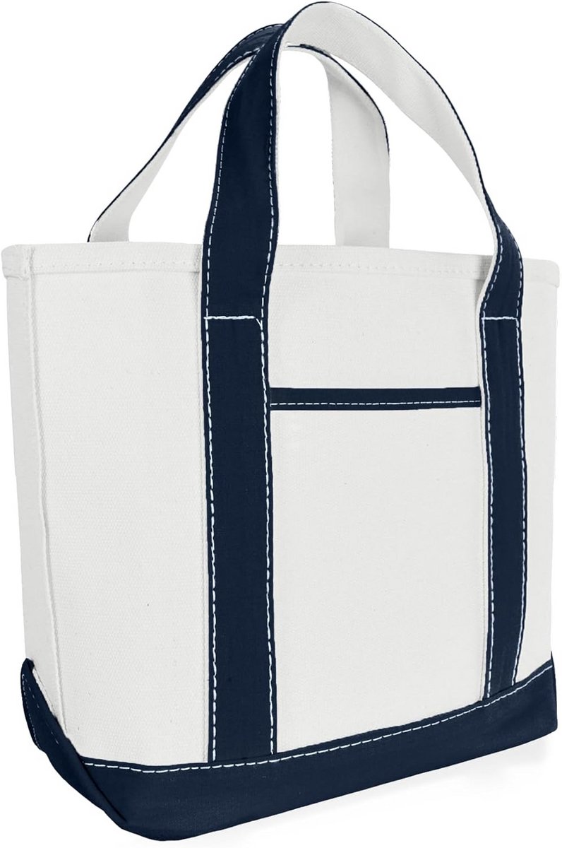 Mini Cotton Canvas Tote Bag voor Trouwerij en Feestjes - Navy Blauw