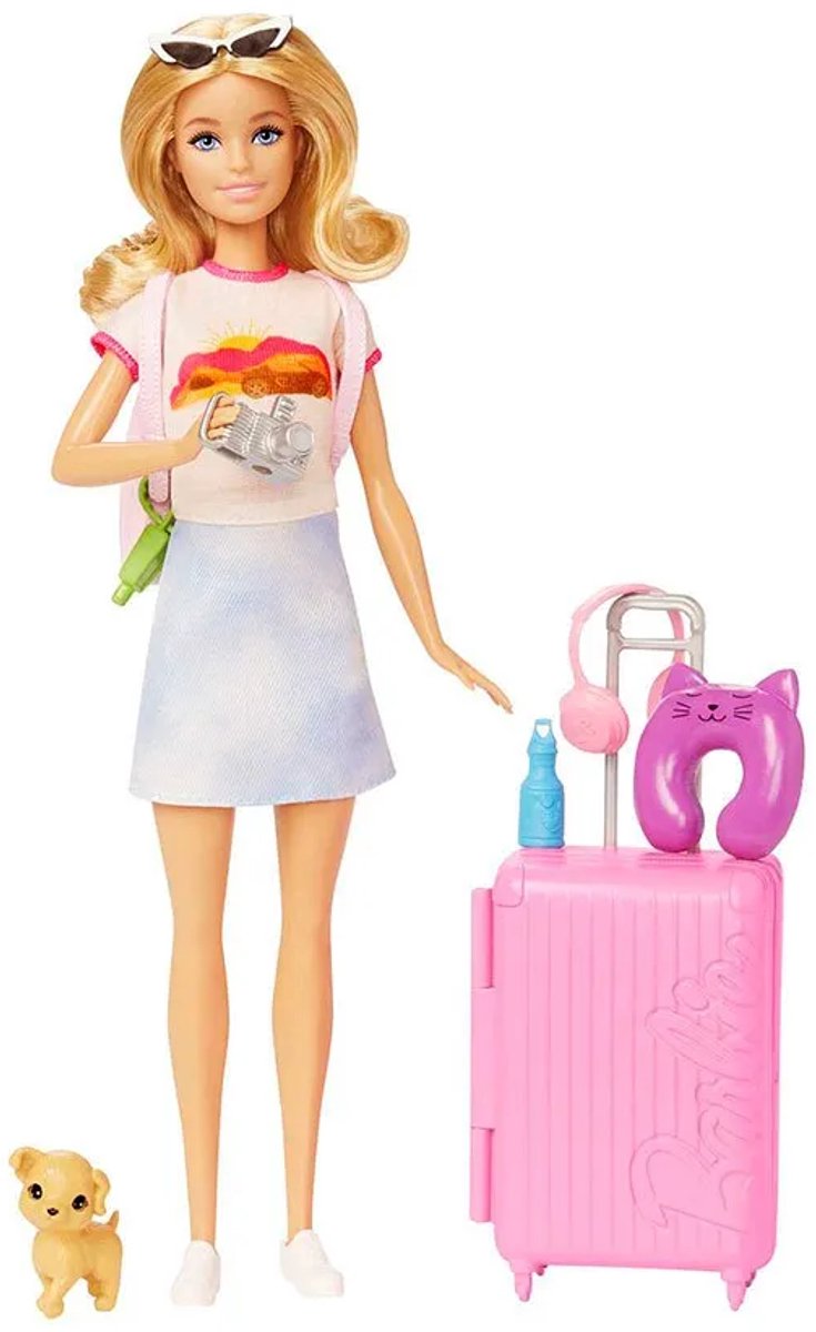 Barbie op reis - Barbiepop met roze koffer en reisaccessoires — afbeelding 9