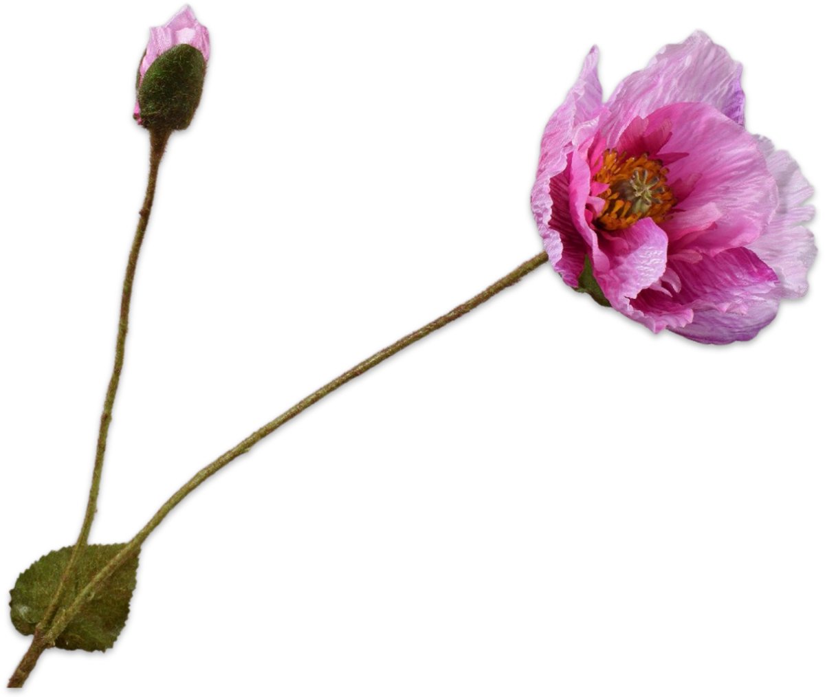 Silk-ka Kunstbloem - roze - H74 cm - 2 stuks