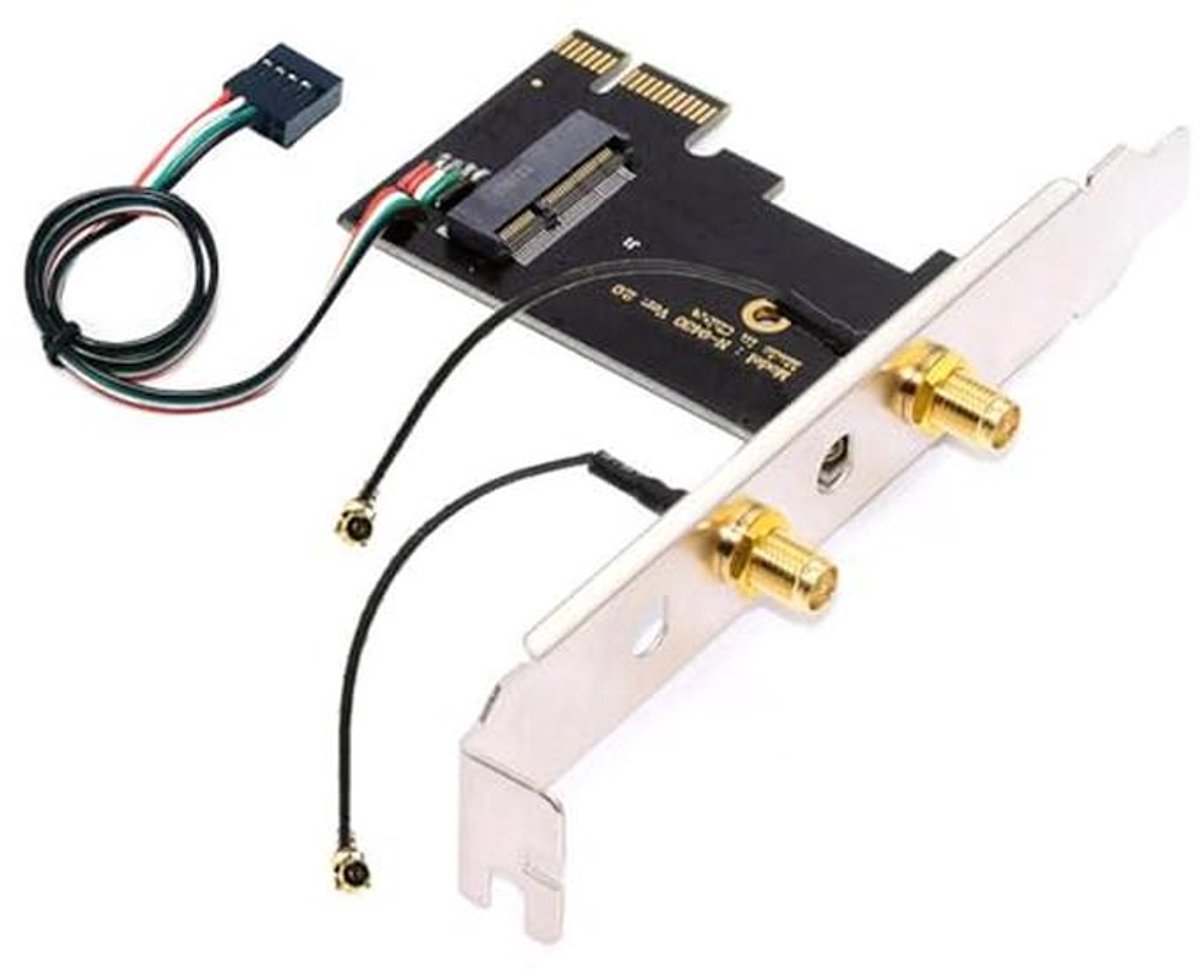 Draadloze NGFF A/E-Key WiFi-adapter naar PCI-E Express 1x voor WLAN Wifi6 Wifi7 Bluetooth