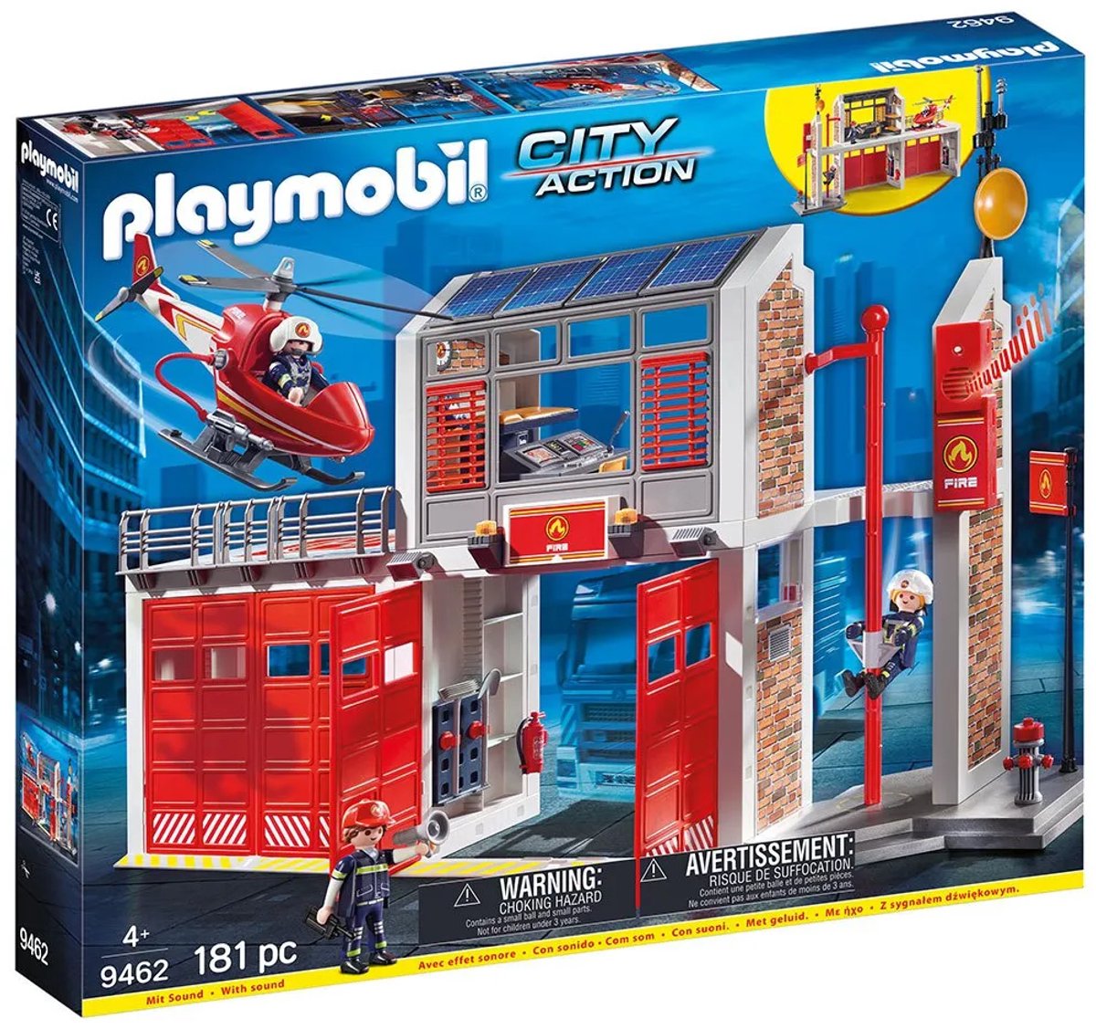PLAYMOBIL City Action Grote brandweerkazerne met helicopter - 9462 — afbeelding 4
