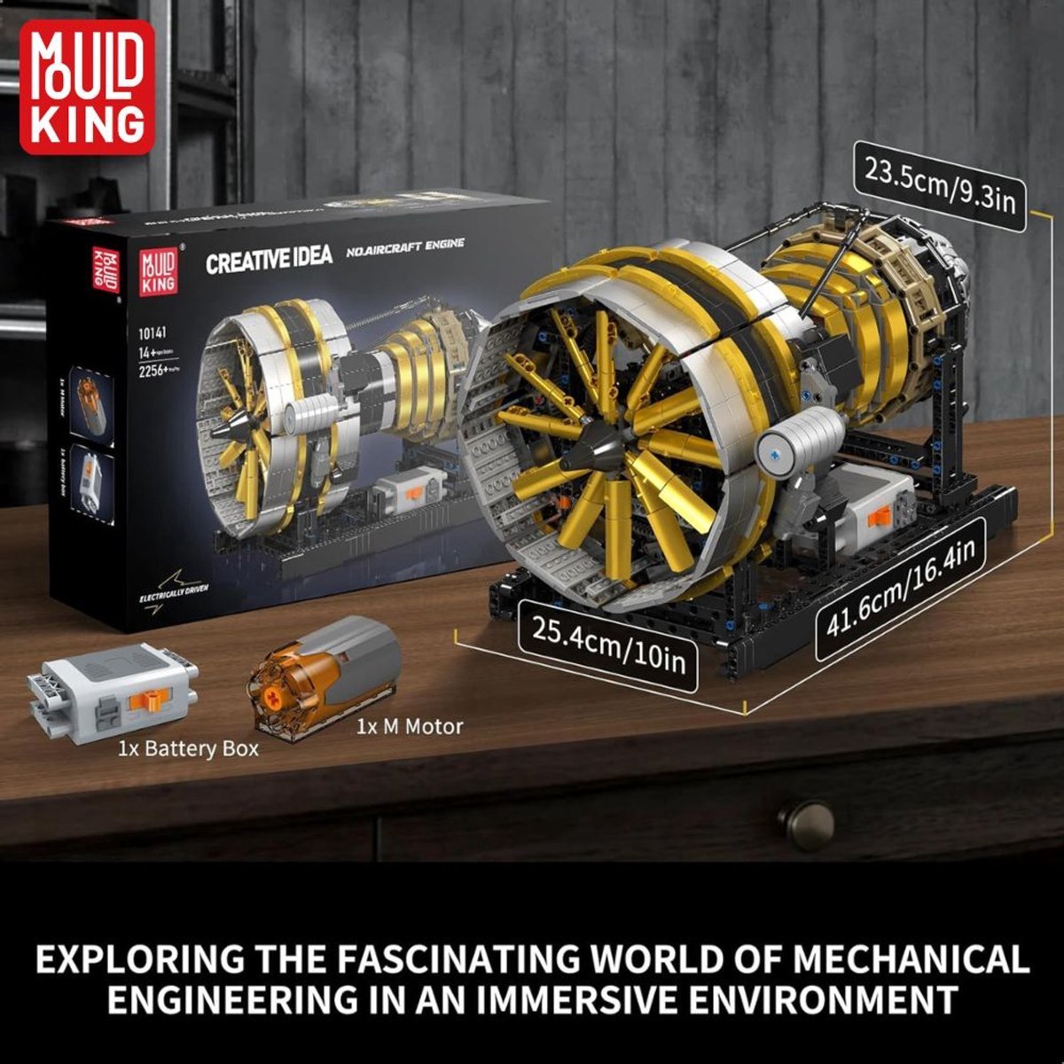 Mould King - 10141 Icons Technic Vliegtuig Straal motor | Speed champions modelbouw | Creator classic bouwpakket compatibel met lego of mega bloks | Technische speelgoed ideas voor expert volwassenen & kinderen | 2256 bouwstenen modelbouw — afbeelding 5