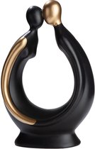 Sculptuur Beeld Door genegenheid verbonden Keramiek -zwart goud -14x25x38 cm