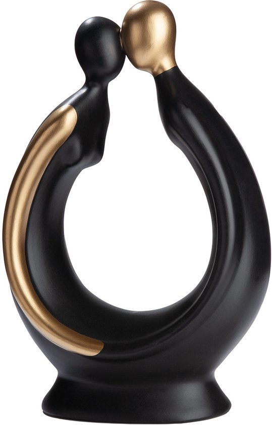 Sculptuur Beeld Door genegenheid verbonden Keramiek -zwart goud -14x25x38 cm