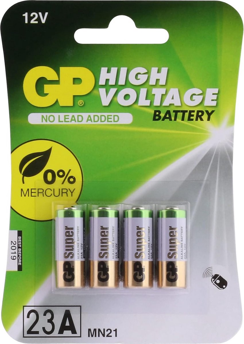 Hoog Voltage Alkaline Knoopcel 23A - 4 Stuks