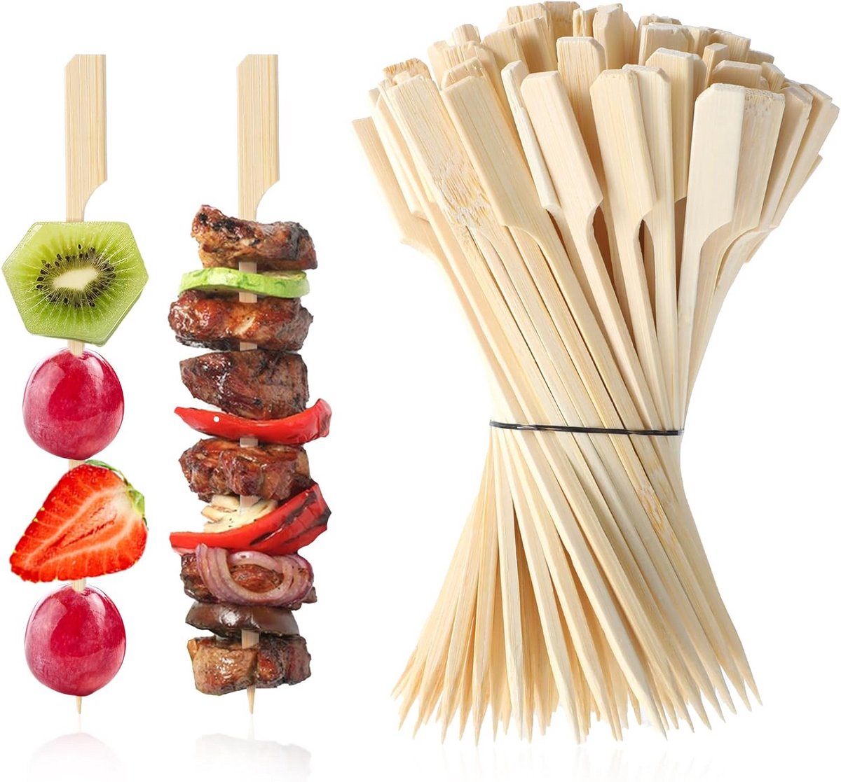 Houten bamboespiesjes voor fruit kabobs en cocktails - 100 stuks