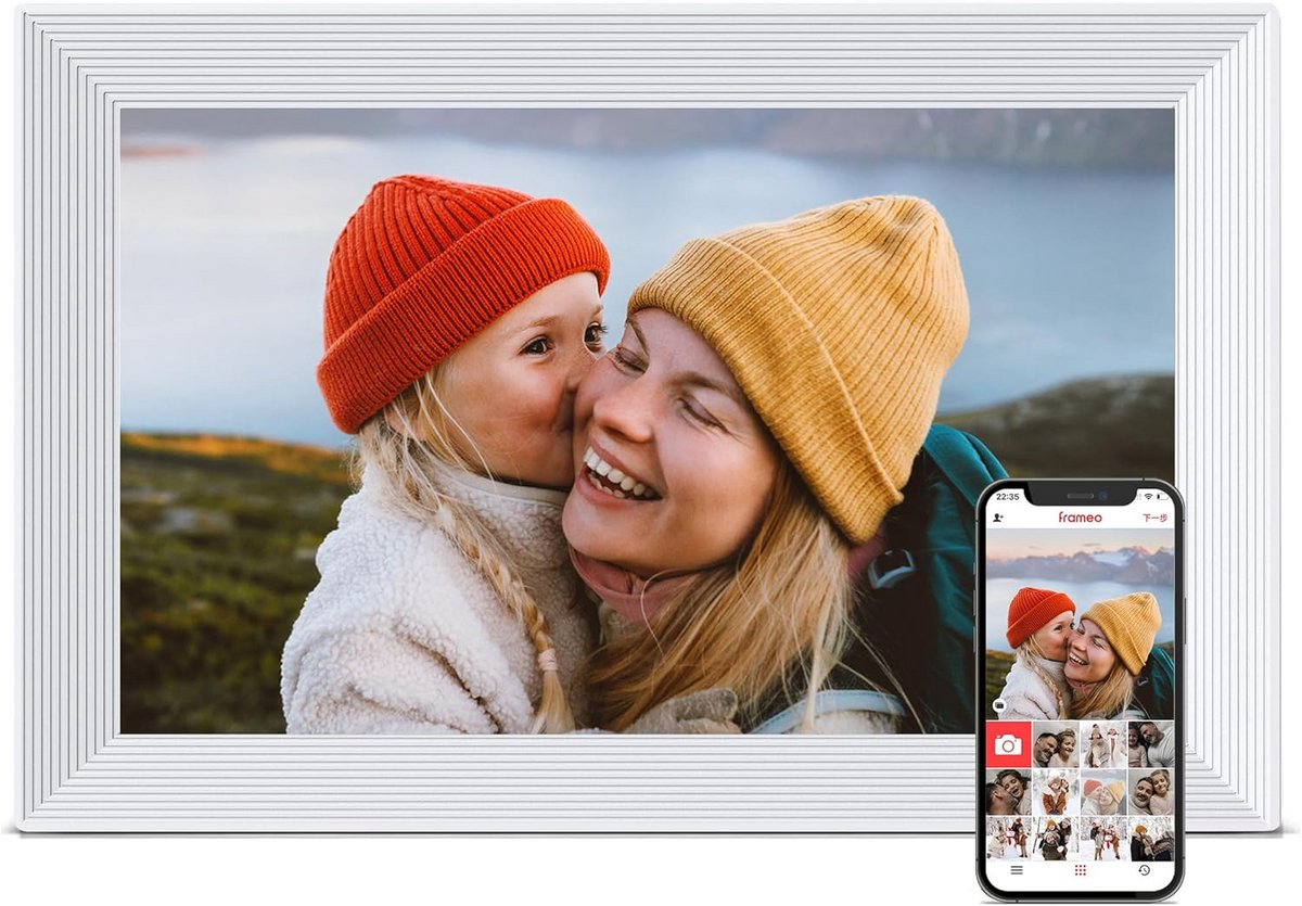 Digitale fotolijst 10,1 inch met Wifi en 32 GB opslag – Perfect voor foto's en video's