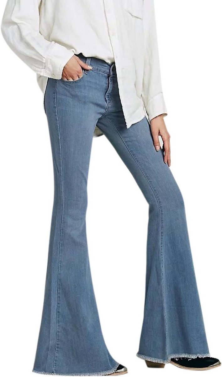Dames jeansbroek bootcut flared casual stretch denim