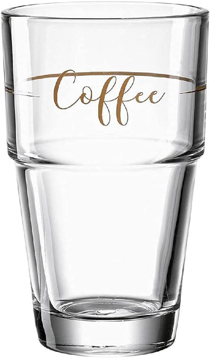 Latte Macchiato Glas 410 ml - Vaatwasmachinebestendig Koffieglas met Koffiemotief
