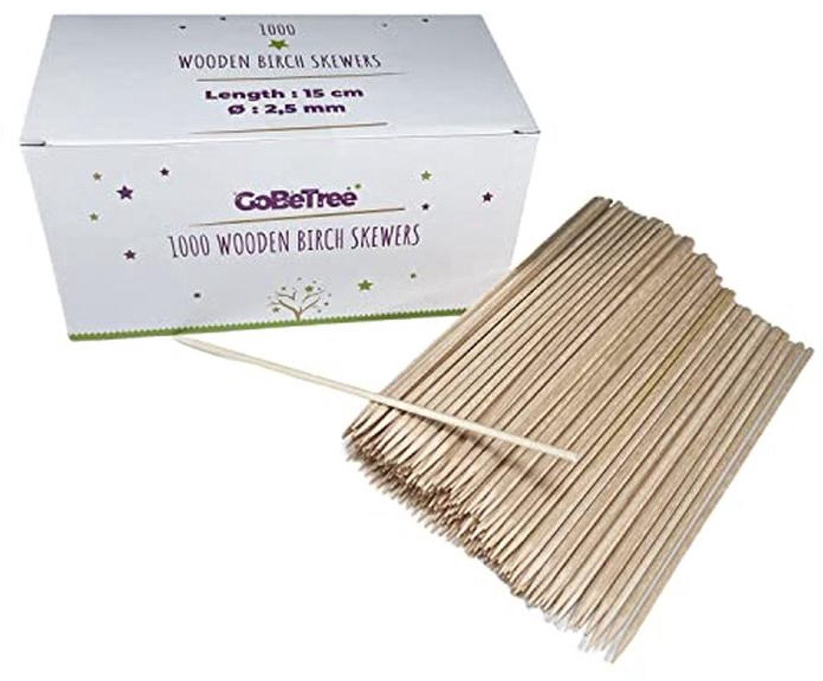Houten spiesen voor grillen en knutselen - 1000 stuks 15 cm