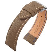 Lederen Horlogebandje Epsom Lychee Patroon Bruin - 22mm