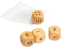 Educo Rekendobbelstenen - Houten speelgoed - Houten puzzel - Educatief speelgoed - Kinderspeelgoed - Incl. opbergzakje - 4 stuks