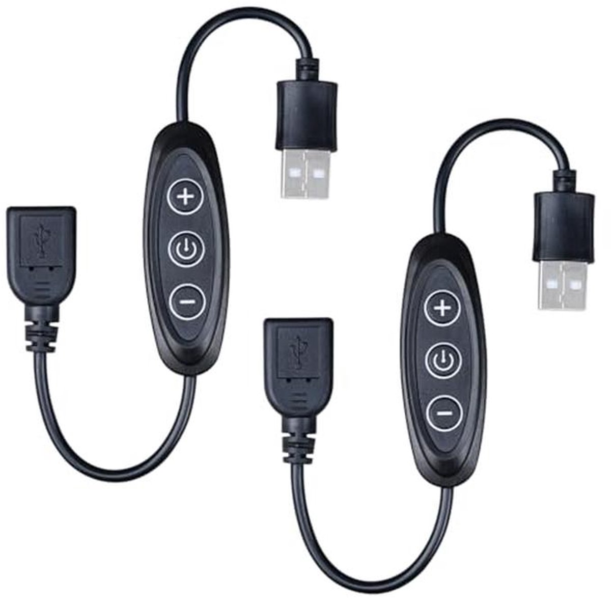 USB Dimmer Schakelaar voor LED Strip Licht - 5V, 10 Helderheidsniveaus, 2 Stuks