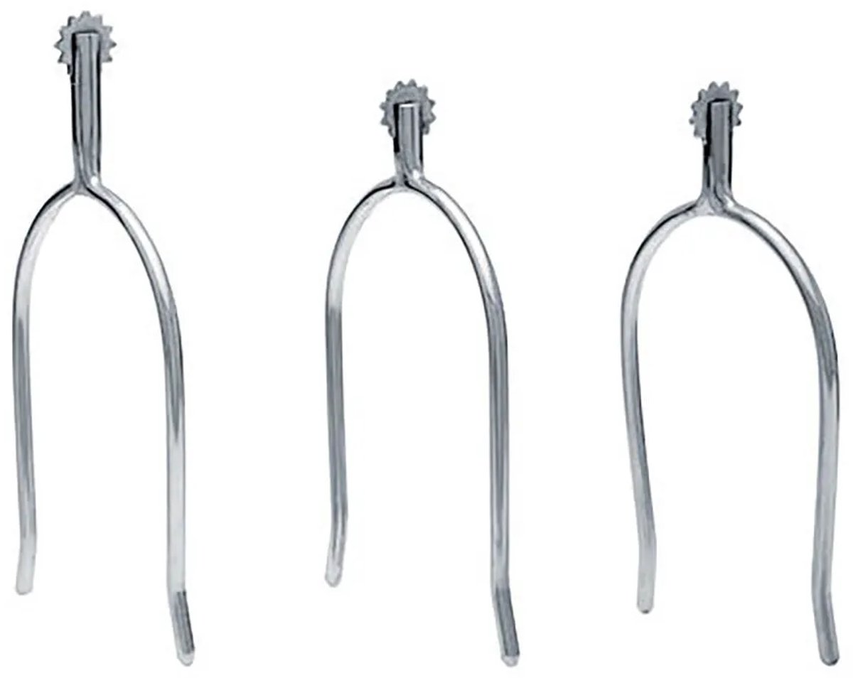 Sefton Stainless Slim Straight Neck Rowels Prongs Sporen 20 mm Zilver