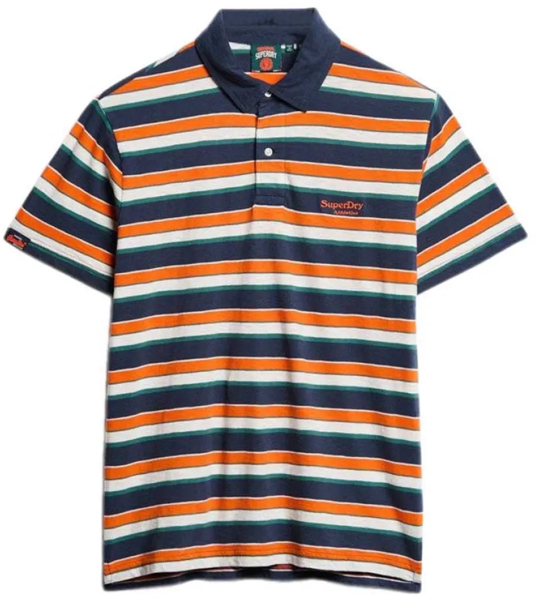 Superdry Lightweight Stripe Korte Mouw Poloshirt Veelkleurig L Man Marineblauw