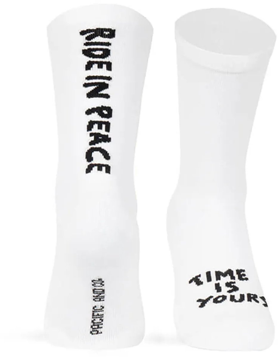 Pacific Socks Ride In Peace Sokken Wit EU 42-45 Man,Vrouw