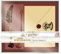 Harry Potter kalligrafie set met veerpen, gouden pen met uil, waxzegel, inkt en notitieboek.