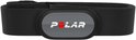 Zwarte Polar borstband met grijze sensor, witte opdruk "POLAR" met rode stip.