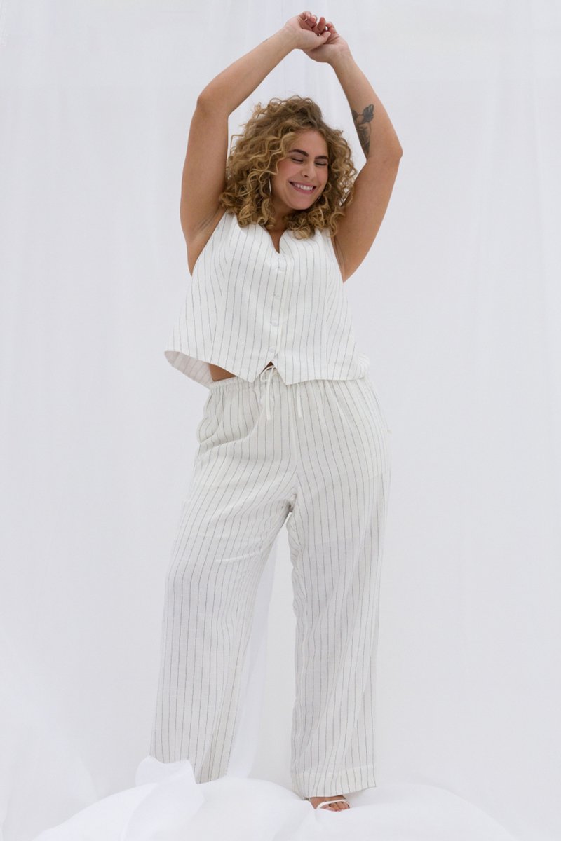 YESTA Uma Bottoms - White/Black - maat X-0(44)