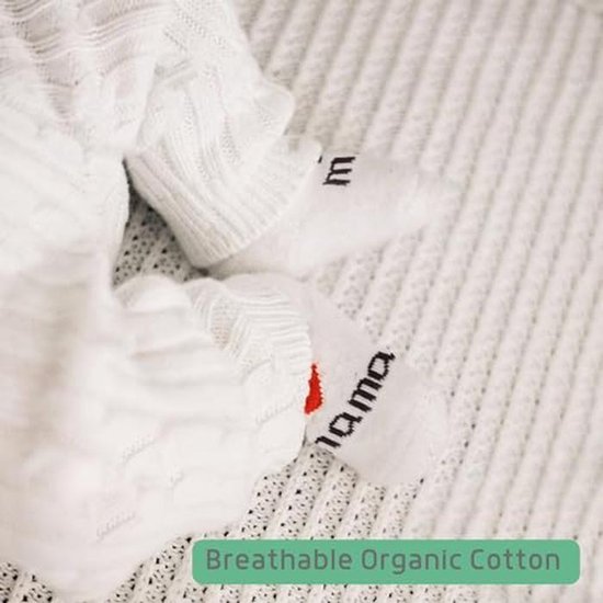Biologische Katoenen Babysokken voor Pasgeborenen - I Love Mama & Papa - 0-3 Maanden - Perfect Cadeau voor Babyshower — afbeelding 4