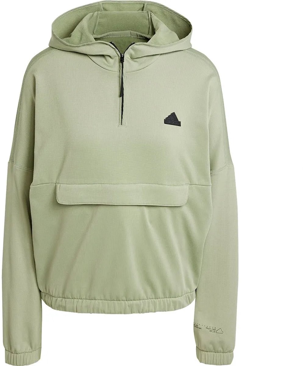 Adidas City Escape Fleece Hoodie XL Vrouw Groen