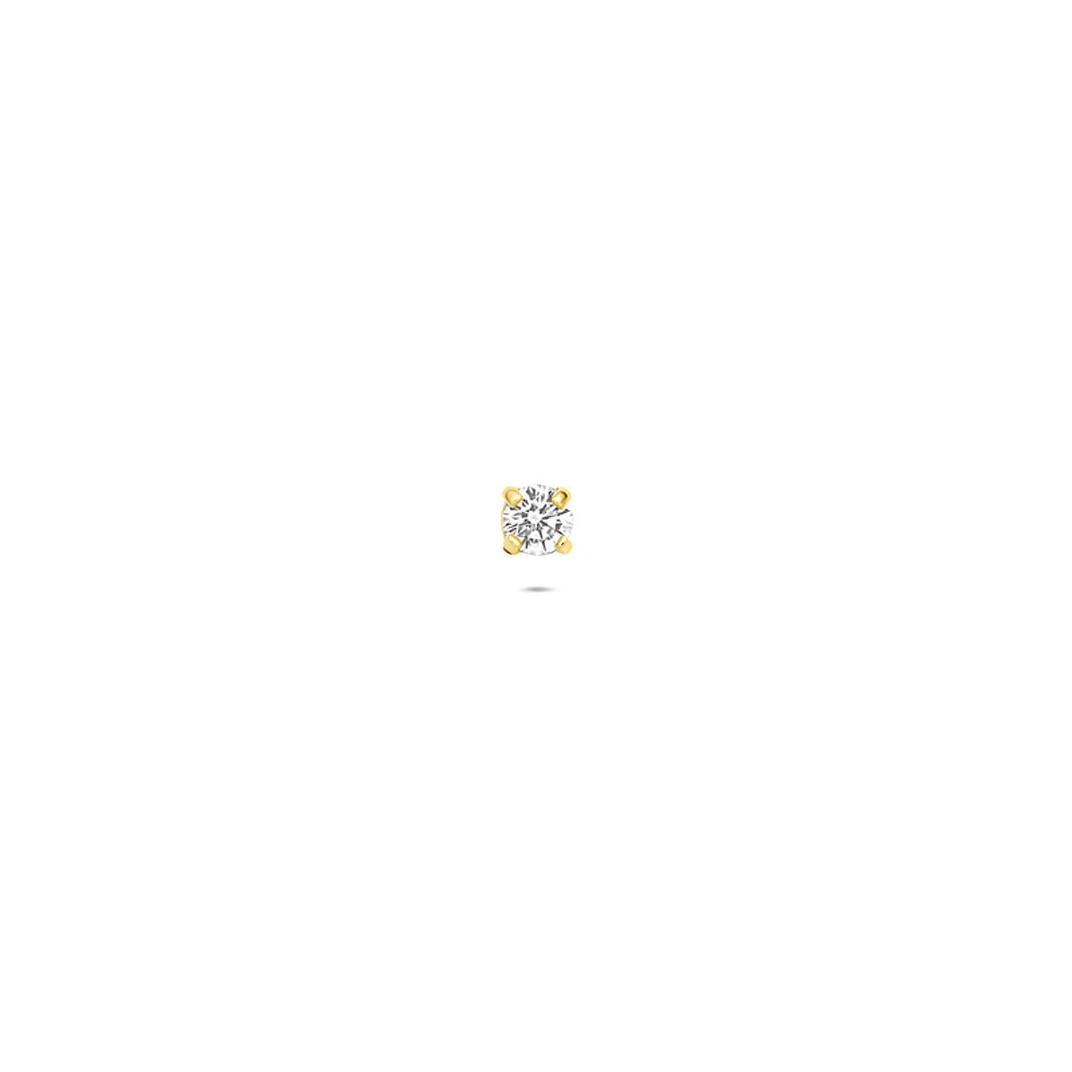 14K Geelgouden flat back piercing zirkonia 2 mm - 4034262