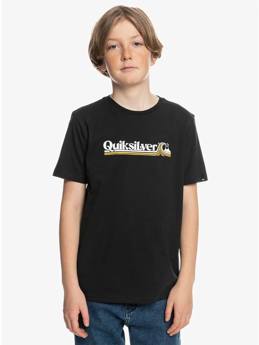 Quiksilver All Lined Up T-shirt Met Korte Mouwen 8 Years Jongen Zwart