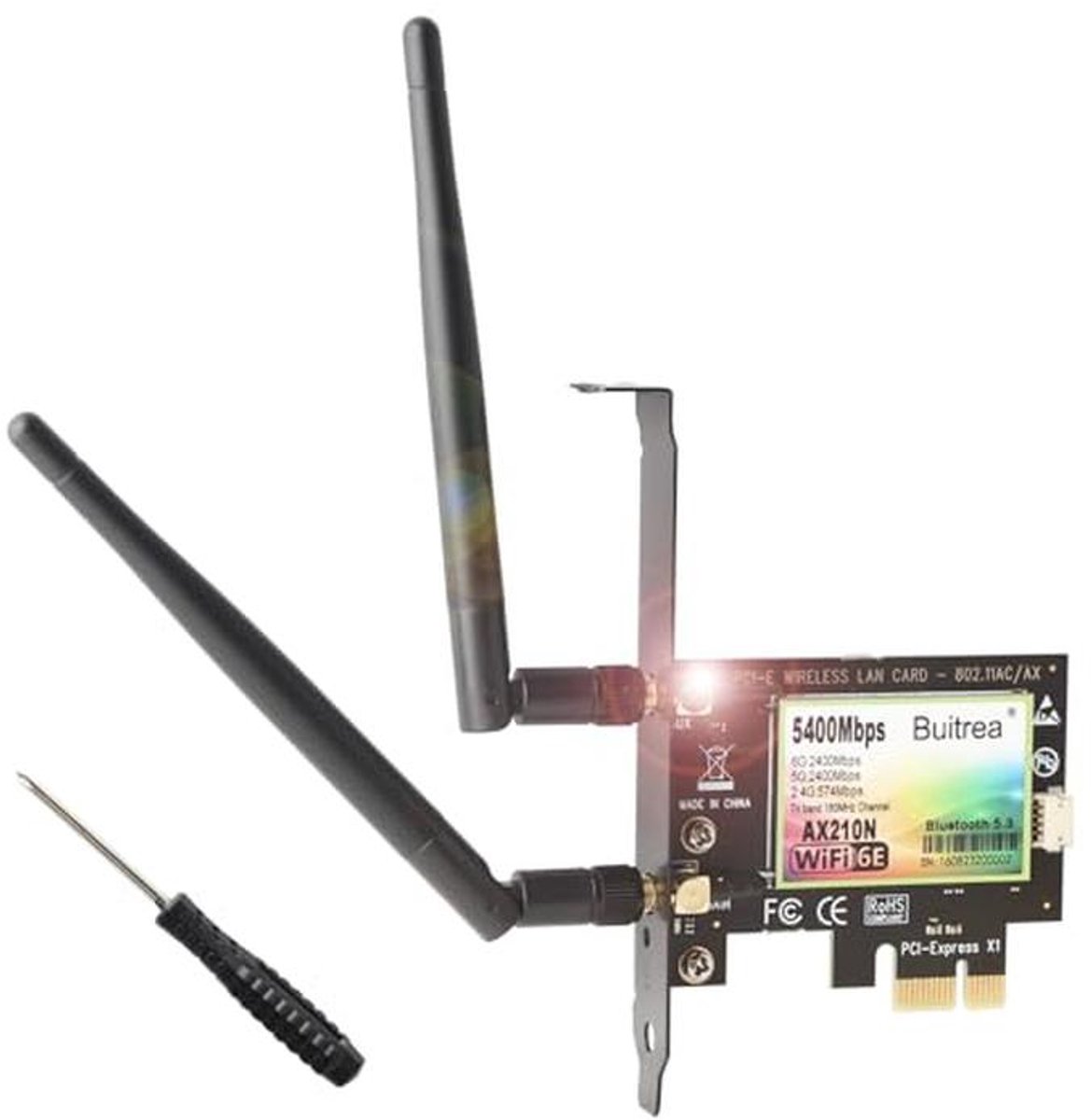 Tri-Band WiFi 6E en Bluetooth 5.3 Netwerkkaart voor PC - Maximale Snelheid tot 5400 Mbps voor Gaming en Streaming