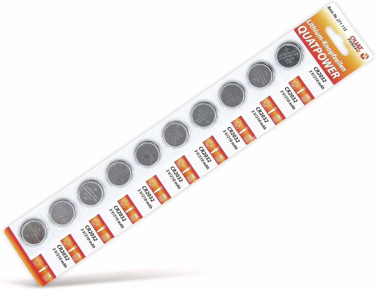 Knoopcel CR2032 lithium 3V 210mAh 10 stuks