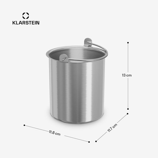 Klarstein FrostFusion ijsbak - 1 liter roestvrij staal, vaatwasmachinebestendig, duurzaam, roestvrij, vervangende bak voor FrostFusion ijsmachine van Klarstein — afbeelding 5