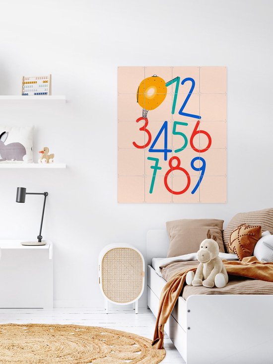 IXXI Tellen, Gozde - 100 x 140 cm - Gratis ophangtool - Grote wanddecoratie en posters Kinderkamer, Studeerkamer, Educatief