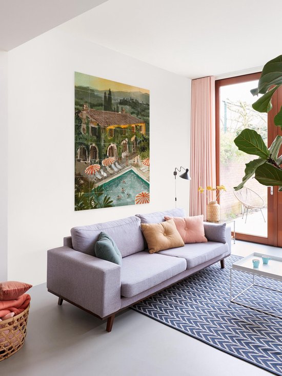 IXXI Secret Villa, Ekaterina Zagorska - 80 x 100 cm - Gratis ophangtool - Grote wanddecoratie en posters - Speels, Illustraties, Kleurrijk