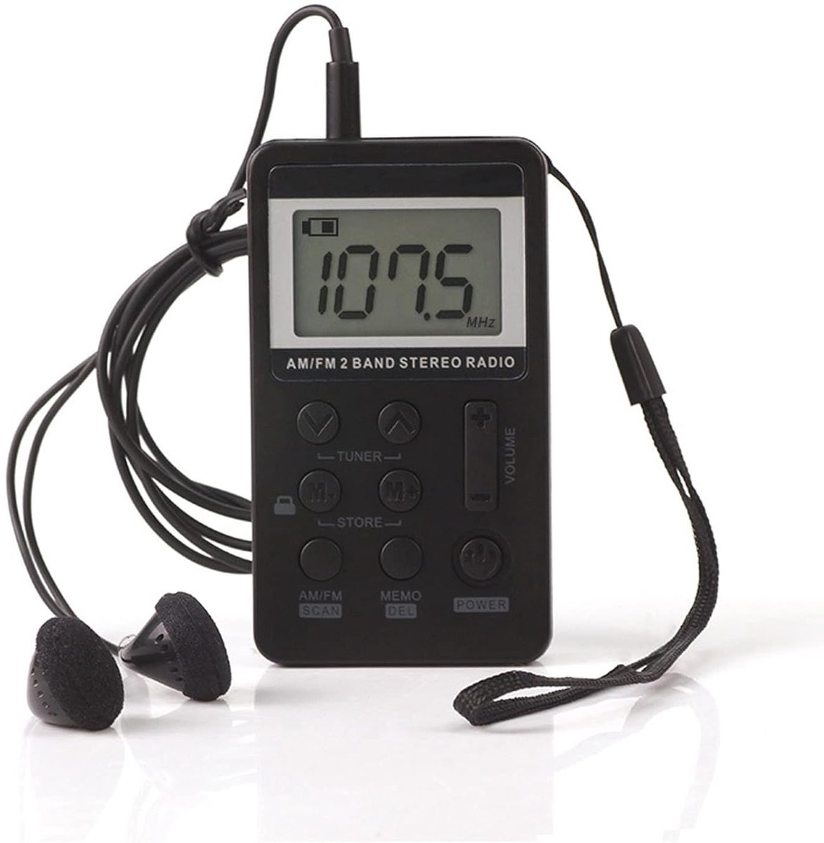 Pocket Radio,Portable Headset Radios,Mini Digital AM/FM Stereo Radio with Headphone,Rechargeable Battery LCD Display for Walking/Running,Personal Radio Support Micro USB