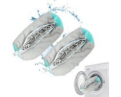 Schoenwaszak, wasmachine, waszak, schoenen, wasmachine, sneaker schoen waszak, schoenen wasmachine zak met 360° reinigingsfleece, schoenenzak voor wasmachine en droger (grijs, 2 stuks)