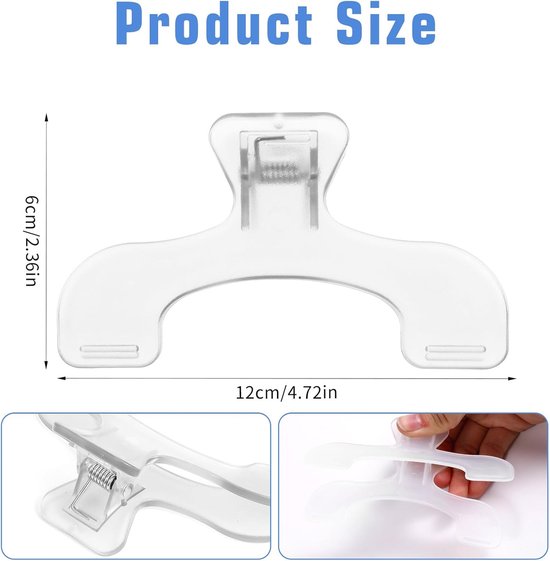 Transparante Plastic Boekclips Set Van 4 - 12° Kantelhoek Voor Comfortabel Lezen En Pagina's Omslaan