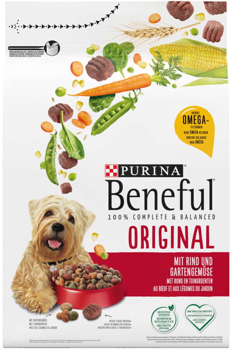 Purina One Beneful Original Rund&Groente - Hondenvoer - 3 x 2.8 kg