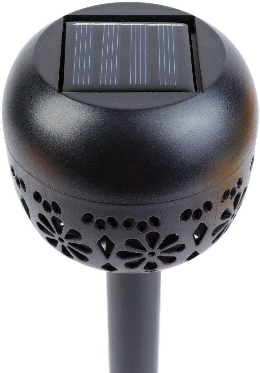 1x Solar Tuinlamp LED – Solar Lantaarn Buiten – Warm Wit Licht – Ø 8 x 38 cm – Met Grondpen – Automatisch Aan/Uit – Voor Tuin, Pad en Sfeerverlichting [11276]