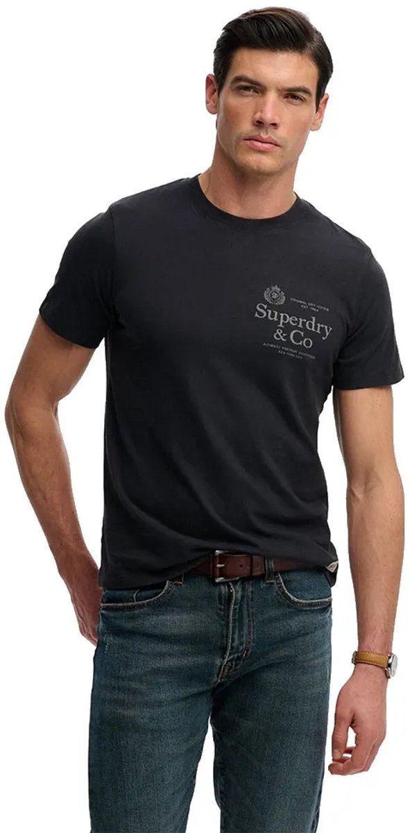 Superdry T-shirt 1954 Company Relaxed Tee M1012392a 24s Dark Mannen Blauw