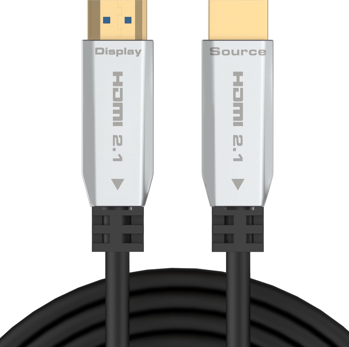 VanDijck HDMI Kabel 2.1 – 25 Meter – 8K 60Hz – 4K 120Hz – AOC – Glasvezel – Zilver
