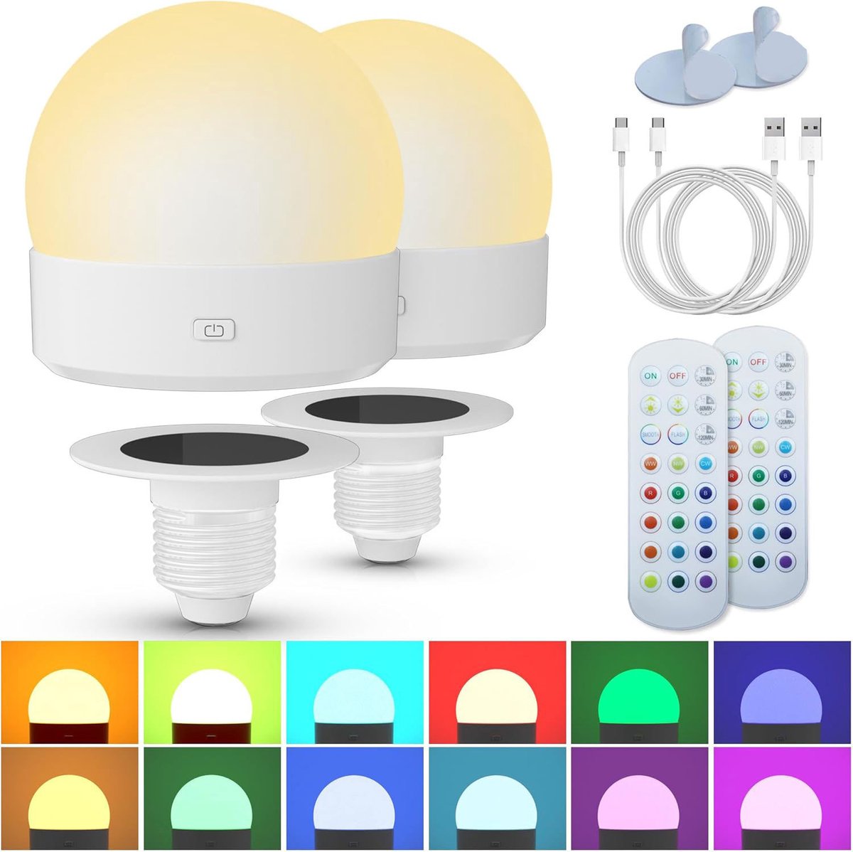 LED Magneet Lamp - Opladelbare - Fantasie Kleuren Afstandsbediening Timer Lamp - Dimmbare Kopfkissen Lamp - USB Bureaulamp - Wandlamp - Sfeerlamp