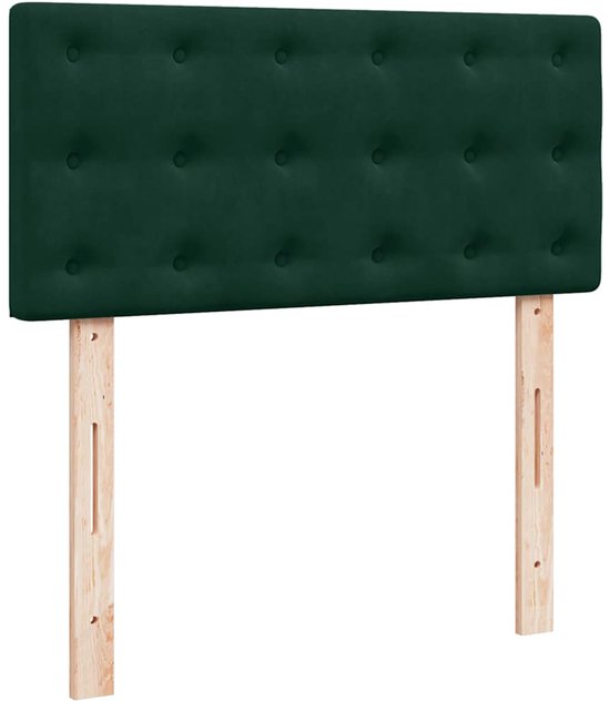 vidaXL - Sommier tapissier - avec - matelas - velours - vert foncé - 90x190 - cm